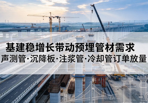 临沧基建稳增长带动预埋监测管材需求，声测管、沉降板、注浆管订单持续放量